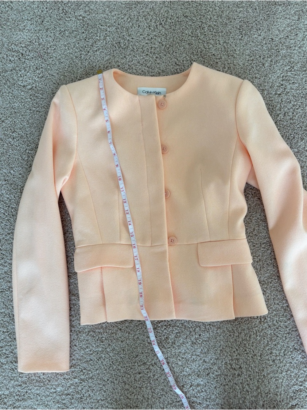 Calvin Klein Women's Peach Blazer & Pencil Skirt Suit - Picture 9 of 11